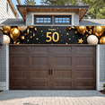 thumbnail image 5 of Glamorous Black Background Happy 50th Birthday Banner with Golden Balloons Crowns Stars Cakes Party Supplies Backdrop Decorations Photography Props for Birthday Party Celebration Photo Booth Decor, 5 of 8