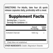 Activated Charcoal Capsules | 1600 mg per Serving | 240 Capsules | Dietary Supplement for Men & Women | by Fito Medic's