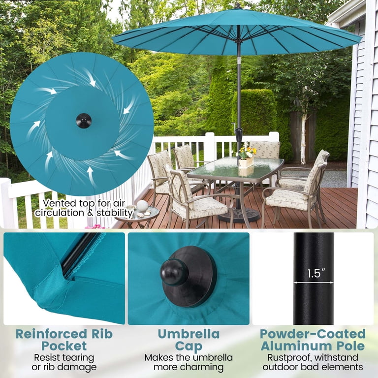 9 ft teal patio umbrella JEAREY Umbrella, Outdoor Market Umbrella, Crank and Tilt,Teal : Patio, Lawn & Garden makes you feel really bad Costway 9 FT Patio Round