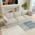 thumbnail image 3 of Sodrens Modular Sectional Sofa,Modern Linen Fabric Couch Free Combination Sofa,3-Seat Sofa for Living Room,Beige, 3 of 14