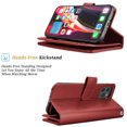 thumbnail image 3 of Takfox iPhone 12 Case, iPhone 12 Pro Case Cover 9 Card Holder PU Leather Kickstand Wrist Strap Protective Wallet Case for Women Apple iPhone 12/12 Pro 6.1 inch (2020), Wine Red, 3 of 6