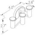 thumbnail image 2 of GINGER 4610T/SN Kubic Nickel-4610T, Triple Pivoting Robe Hook, Satin Nickel, 2 of 2