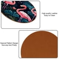 thumbnail image 5 of Flamingo Microfiber Leather Round Coasters (6PCS) - 11x11 cm/4.3x4.3 in Square Drink Coasters Set for Table and Home Decor, 5 of 6