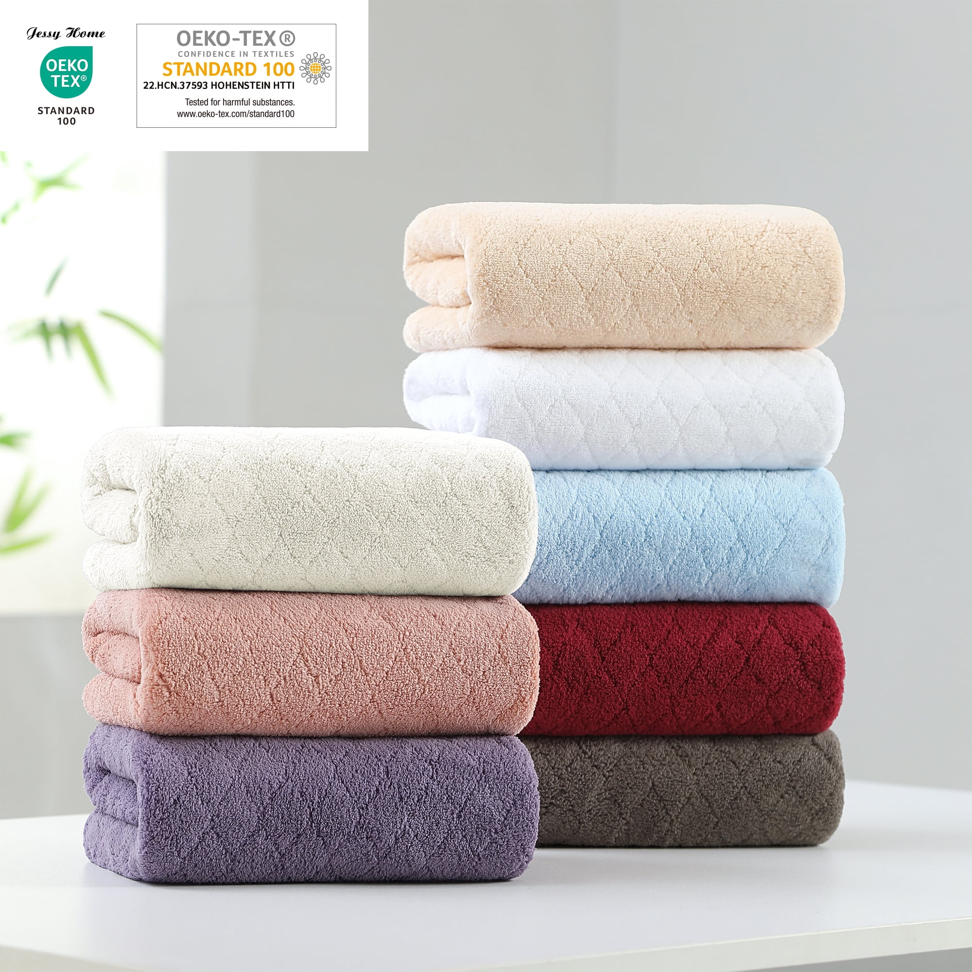 Jessy Home 6 Piece Towel Set Beige Soft Bath Towel Set for Bathroom-2 Bath Towels, 2 Hand Towels, 2 Washcloths Highly Absorbent Bath Sheet for Hotel & Spa