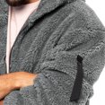 thumbnail image 5 of WTOBBY Men's Casual Loose Double-Faced Fleece Jacket, Solid Color Zipper Hooded Plush Warm Coat for Winter, Soft and Lightweight for Daily and Outdoor Activities,Dark Gray 2XL, 5 of 5