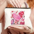 thumbnail image 2 of Pratyus Tote Bag Pink Love Cosmetic Bag with Hearts Dots Travel Essentials for Women Friends - Stylish Ladies Accessories and Traveling Stuff White, 2 of 6