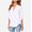 Blanc, variante sur Hauts pour Femmes à Manches 3/4 à Col en V Tunique Décontractée Blouse Chemise Ample