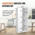 thumbnail image 3 of KFFKFF Kitchen Pantry Cabinet, 60" High Food Storage Unit, 110LBS Independent Storage Cupboard with Trio of Shelves (Two Modifiable), Crafted from Engineered Wood, Practical Pantry for Kitchen, 3 of 9