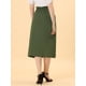 thumbnail image 4 of Falda de algodón de cintura elástica vintage campesina Allegra K ejercito verde M, 4 of 5