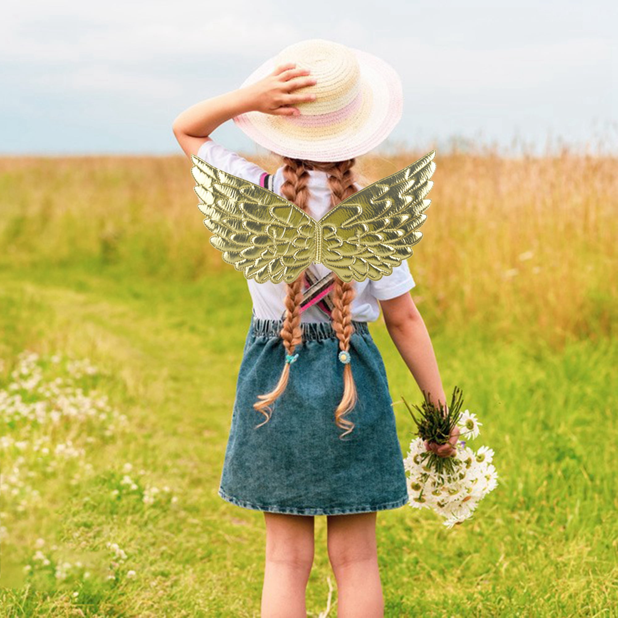 Unicorn Wings for Girls Solid Colorful Wings Dressup Costumes Fairy