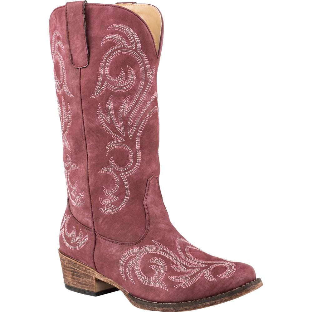 Roper Roper Womens Riley Snip Toe Western Cowboy Boots Mid Calf Low