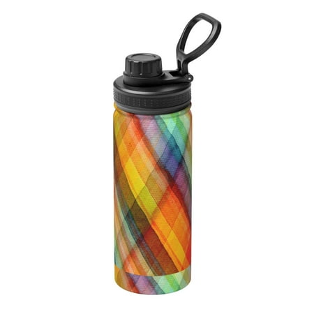 

Salouo Abstract Watercolors Tartan for 18oz Stainless Steel Vacuum Insulated Tumbler Coffee Travel Mug Spill Proof with Lid Thermos Cup for Keep Hot/Ice Coffee Tea and Beer