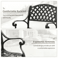 PATIO-IN Cast Aluminum Outdoor Dining Patio Chairs Set of 2, Antique Bronze, Weatherproof Patio Furniture with Adjustable Feet for Garden, Porch, Poolside