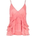 thumbnail image 6 of Nicole Miller Artelier CORAL PINK Silk Blend Ruffle Cami Tank Blouse, US Petite, 6 of 6