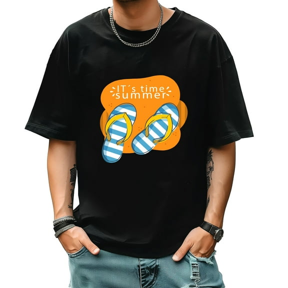 Graphic Tees for Men Summer New Print Casual Tee Fashion Trend Sports Shirt Select