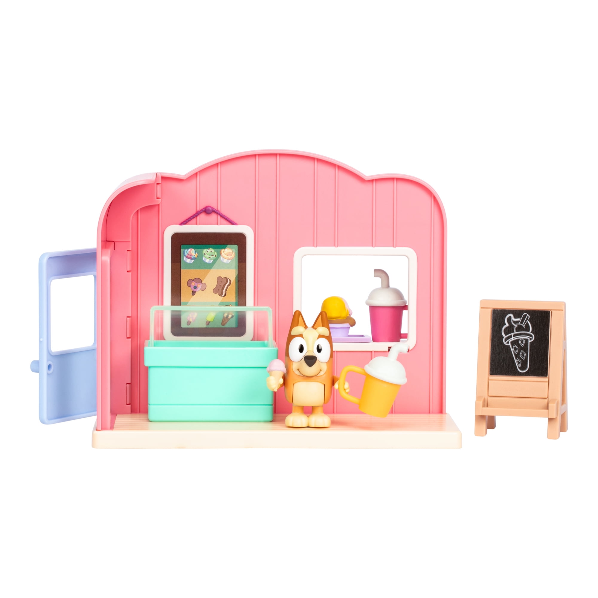 Bluey Mini Playset Ice Cream Shop, Toddler Child, Blue, Play Food, ABS 4.90 inches