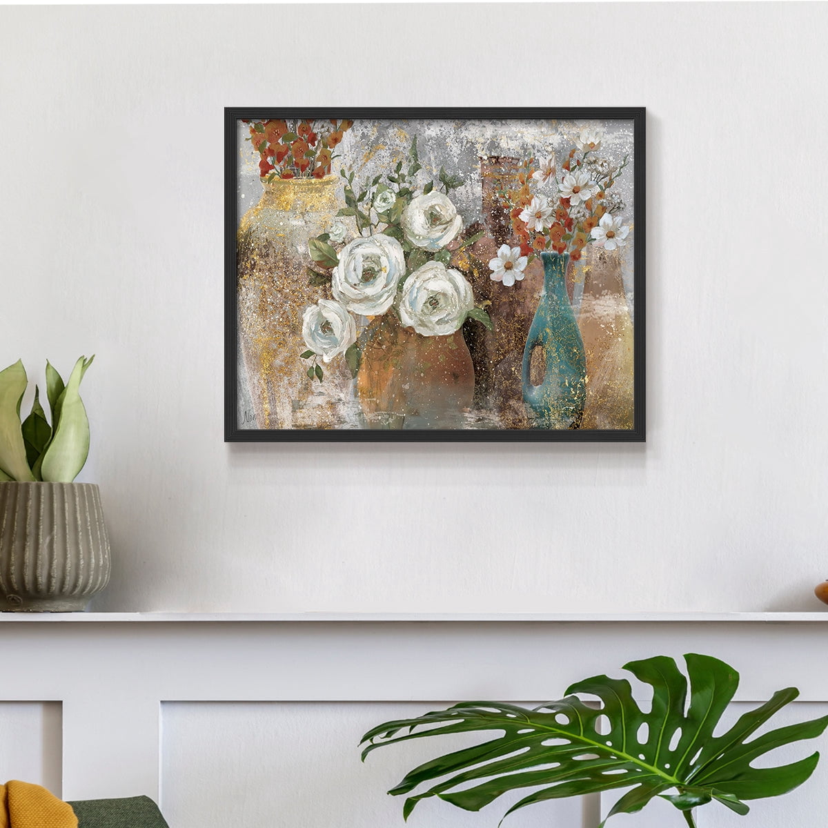 Vessels and Blooms Spice by Nan - Restickable Framed Giclée Print