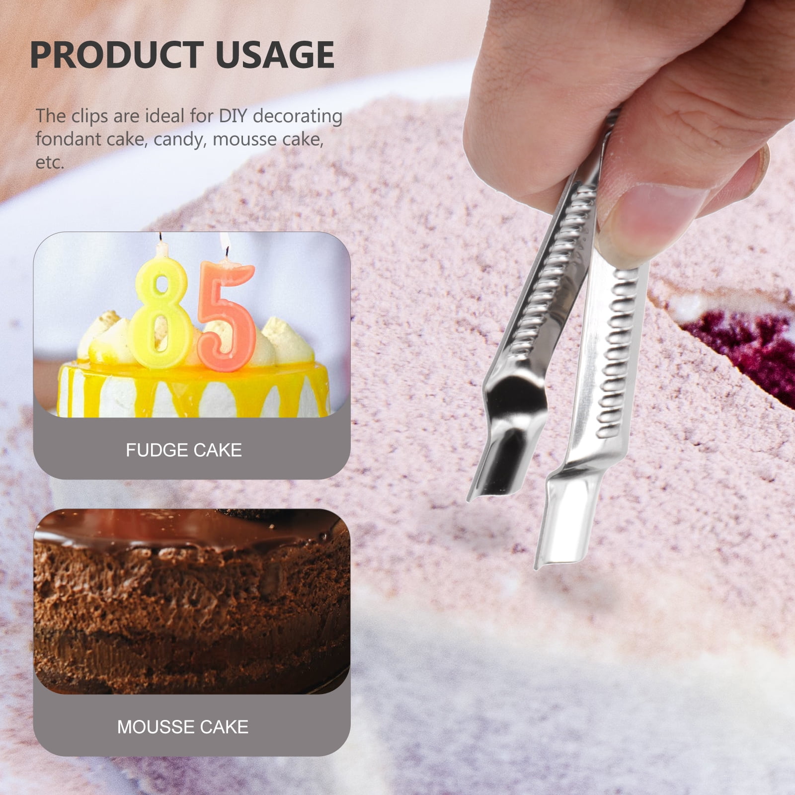 4Pcs Home DIY Stainless Steel Cake Lace Clips Sugarcraft Cake