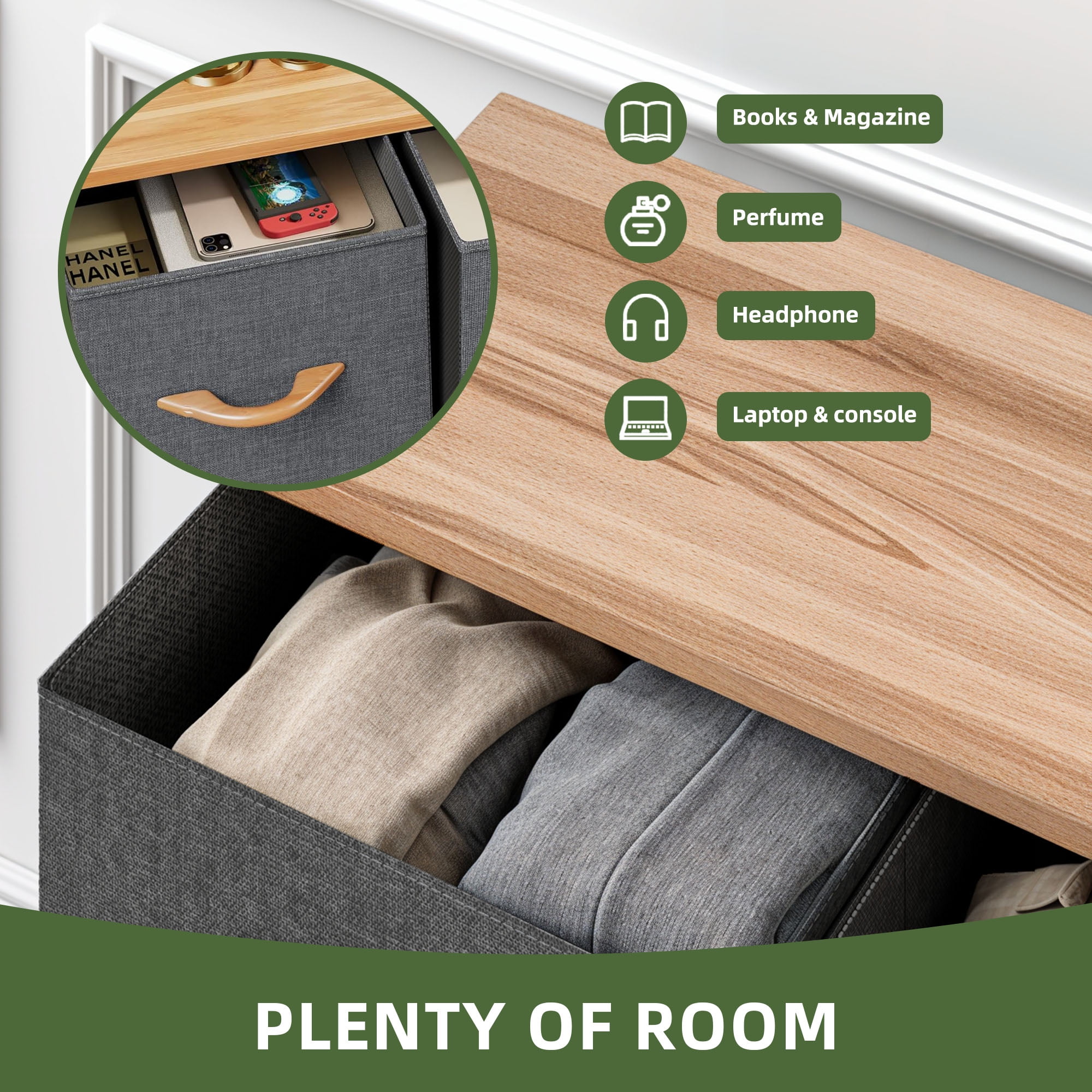 Uforic 9 Drawer Fabric Storage Dresser with Steel Frame for , Living Areas, Hallways, Closets, and Offices, Cool Gray