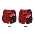 thumbnail image 3 of Hirioo Abstract Red Textured Canvas for Women's Double Layer Athletic Shorts High-Performance Gym Shorts with Inner Pocket, Elastic Waistband-XX-Large, 3 of 7