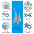 thumbnail image 2 of ISURE MARINE Boat Fluke Style Anchor Kit 13 lb Galvanized Steel Includes Anchor, Rope, Chain, and Shackles, 2 of 5