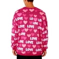 thumbnail image 6 of FAWUUDO Mens Valentines Day Printed Crewneck Sweatshirt Long Sleeve Pullover Casual Graphic Romantic Holiday Gift Cozy Comfortable Hot Pink 2XL, 6 of 9