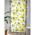 thumbnail image 4 of Sheer Curtains 108 Inches Long, Yellow Lemon Semi Sheer Curtains Light Filtering Window Treatment, Summer Botanical Black Plaid Farmhouse Privacy Voile Drapes for Living Room Bedroom 52x108 Inch, 4 of 7