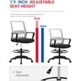 thumbnail image 7 of BestOffice Tall Drafting Office Chair, Lumbar Support, Adjustable Arms, Swivel Rolling for Adults(White), 7 of 7