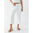thumbnail image 5 of Musuos Women's Summer Capris Drawstring Elastic Waist Solid Color Loose Cropped Pants Casual Trousers, 5 of 10