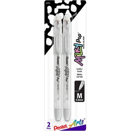 White Gel Pen - Pentel Milky Pop Pastel Gel Pens .8mm 2/Pkg-White Ink