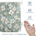 thumbnail image 4 of Summer Flower Shower Curtain for Bathroom, Gardenia Floral Modern Watercolor Waterproof Cloth Fabric Bathroom Accessories Set with 12 Rust Proof Plastic Hooks, 36"x72", 4 of 9