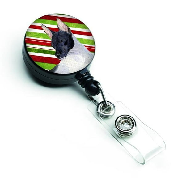 Carolines Treasures SS4549BR Rat Terrier Candy Cane Holiday Christmas Retractable Badge Reel