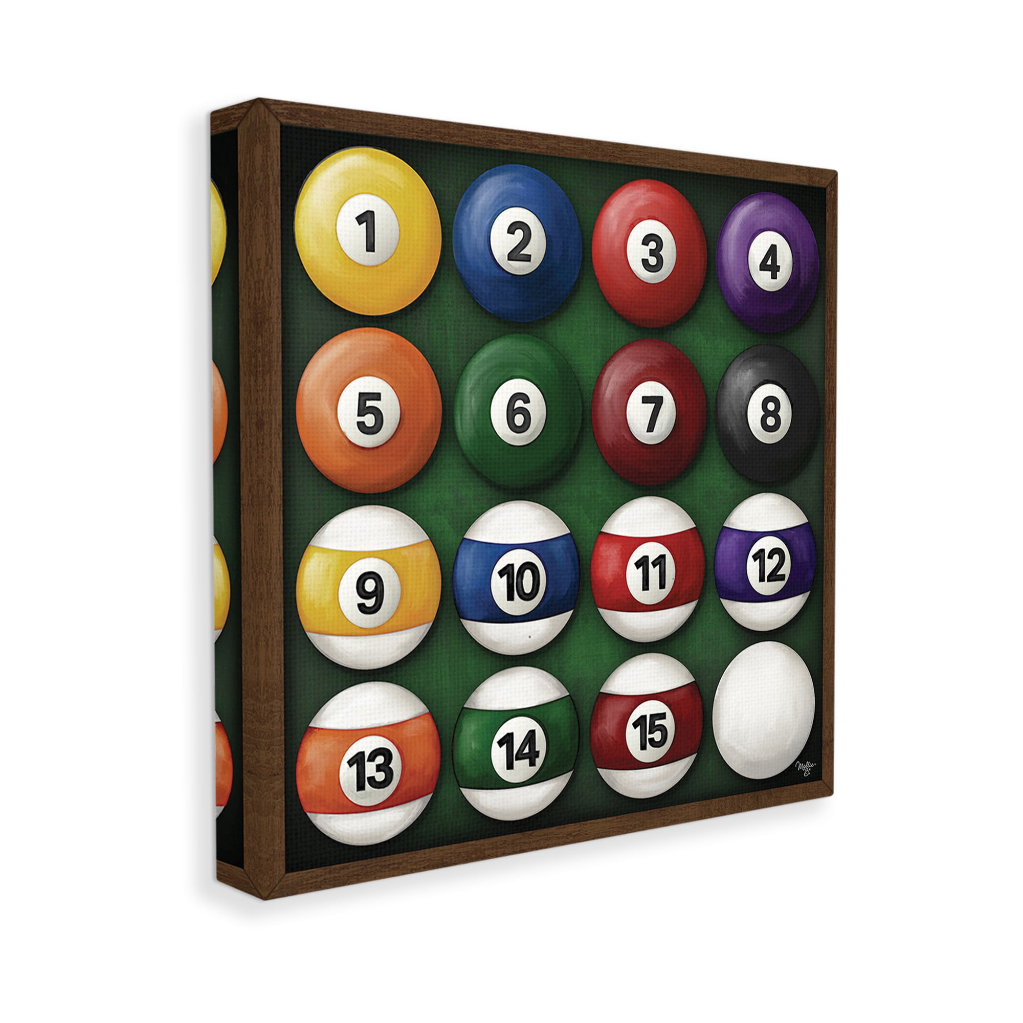 Stupell Industries Traditional Billiards Balls Sports Painting Gallery Wrapped Canvas Art Print Wall Art, 24 x 24