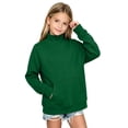thumbnail image 6 of Cethrio Girls Crewneck Sweatshirts, Long Sleeve Fleece-lined Pullover Casual Kids Tops with Pockets Green Size 13-14 T, 6 of 7