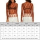 thumbnail image 2 of Top Corto De Malla Estampado de encaje Playa Cubrir Manga larga Mujeres Slim Fit Traje diario (Marrón M) Ygjytge para Mujer Marrón T S, 2 of 6