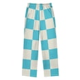 thumbnail image 2 of Blue White Checked Pattern Pajama Pants Soft Lightweight Lounge Pants Bottoms Sleep Pants Warm Comfy, 2 of 9