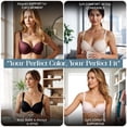 thumbnail image 4 of Dominique Maxine Seamless T-Shirt Bra #4500 – Full Figure Deep Plunge Bra with Cushioned Underwire - Lingerie for Women, 4 of 6
