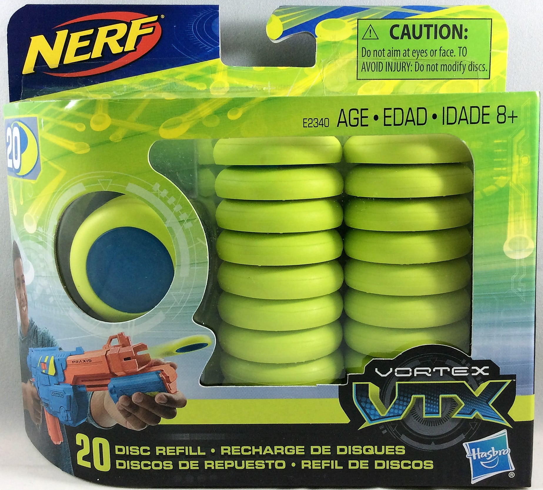 Nerf Vortex VTX Praxis Blaster With 20 Discs Ages 8+ Toy Blaster