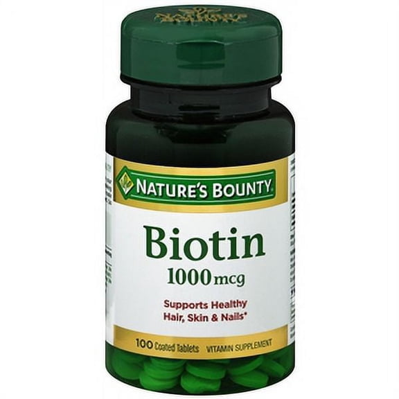 2 Pack - Nature's Bounty Biotin 1000 mcg Tablets 100 Each