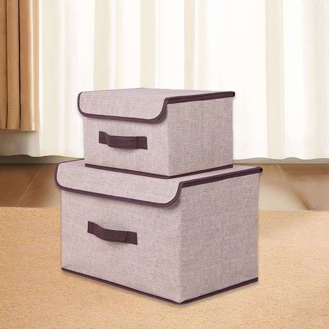 Caja De Almacenamiento 4 Uds. Contenedor de almacenamiento plegable, rectangular, a prueba de polvo, ropa, libros, organización de juguetes Likrtyny Para estrenar