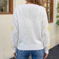 thumbnail image 4 of Maplenight Sweaters for Women Star Print Crew Neck Knit Pullover Long Sleeve Drop Shoulder Loose Fit Casual Fall Sweater, 4 of 8