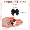 thumbnail image 2 of 60 Pcs Mini Ribbon Bow 3/4" Mini Fabric Satin Ribbon Flower Bows for Craft DIY Sewing Wedding Birthday Party, Black, 2 of 5