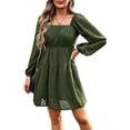 thumbnail image 1 of Vestido de manga larga elegante para mujer, vestido corto de gasa, mini vestidos de fiesta, 1 of 6