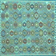 thumbnail image 1 of Ahgly Company Indoor Square Abstract Light Blue Contemporary Area Rugs, 4' Square, 1 of 4