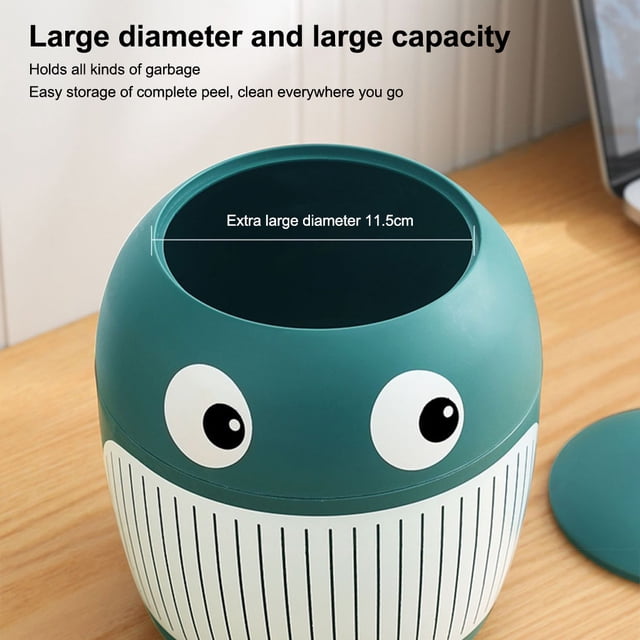 4L Desktop Trash Can Office Table Garbage Box Living Room Storage Bin Bedroom Plastic Wastebin Container Box Living Room Desk Dustbin Organizer Gray