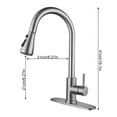 thumbnail image 2 of Grifo de fregadero de cocina Grifo de agua telescópico extraíble con caño giratorio de acero inoxidable Methold LF0185-00B, 2 of 6