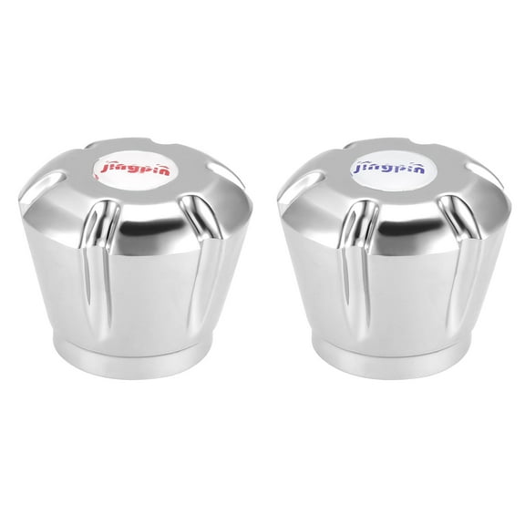 Uxcell 28mm Dia Universal Faucet Knob Handle Replacement Silver Tone 2 Pack