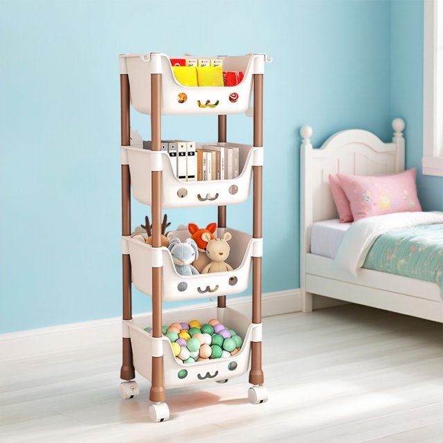 Clothing & Wardrobe Storage Plastic Four Layer Trolley Storage Rack Cute Little Cart Storage Rack Interest Plastic Storage Rack For Home Use Multi Layer Snack Organizer Rack