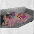 thumbnail image 6 of Anime Soft Flannel Fleece Throw Blanket, Kawaii Lettering with Donut and Coffee Smiling Cartoon Characters Pink Backdrop, Cozy Plush for Indoor and Outdoor Use, 50" x 60", Multicolor, by Ambesonne, 6 of 6