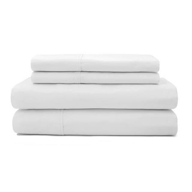 Sobella 03514673100000 500 Thread Count Solid100 Percentage Cotton Sheet Set, Optic White